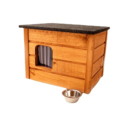 Katzenhaus 57x47 cm Katzenhütte Höhle Outdoor für draußen Winterfest isoliert Holz Versteck Sicherheit Komfort Braun Katzenhaus 57x47 cm Katzenhütte Höhle Outdoor für draußen Winterfest isoliert Holz Versteck Sicherheit Komfort Braun von QLS
