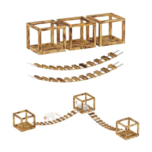 QLS Katzen Kletterwand Set mit 2 Brücken und 3 Liegen aus Holz Deckenmontage QLS Katzen Kletterwand Set mit 2 Brücken und 3 Liegen aus Holz Deckenmontage von QLS