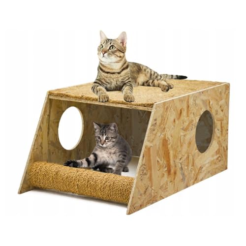 QLS Katzenhaus aus Holz 59x37,5 cm mit Liegefläche Kokos- Kratzmatte QLS Katzenhaus aus Holz 59x37,5 cm mit Liegefläche Kokos- Kratzmatte von QLS