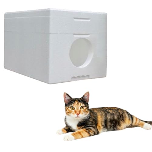 QLS Wetterfestes Katzenhaus aus Styropor – 58x38 cm isoliertes Schutzhäuschen für draußen QLS Wetterfestes Katzenhaus aus Styropor – 58x38 cm isoliertes Schutzhäuschen für draußen von QLS