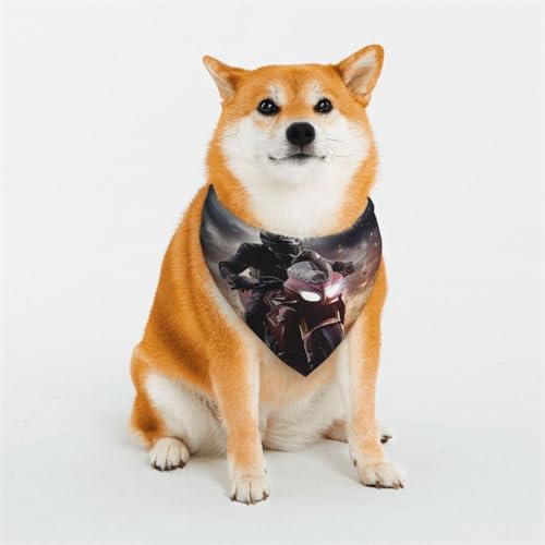 Hunde-Halstuch, Motorradfahren, verstellbar, Haustierhalstücher für Hunde, Weihnachten, Haustier-Schal, Dreieck-Lätzchen, Halstuch, weich, atmungsaktiv, Welpen-Bandana für kleine, mittelgroße und von QMNEHJ