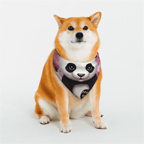 Hunde-Halstuch, Panda-Rosen-Blumen, weiß, gestreift, verstellbare Haustierhalstücher für Hunde, Weihnachten, Haustier-Schal, Dreieck-Lätzchen, Halstuch, weich, atmungsaktiv, Welpen-Bandana für kleine, Hunde-Halstuch, Panda-Rosen-Blumen, weiß, gestreift, verstellbare Haustierhalstücher für Hunde, Weihnachten, Haustier-Schal, Dreieck-Lätzchen, Halstuch, weich, atmungsaktiv, Welpen-Bandana für kleine, von QMNEHJ