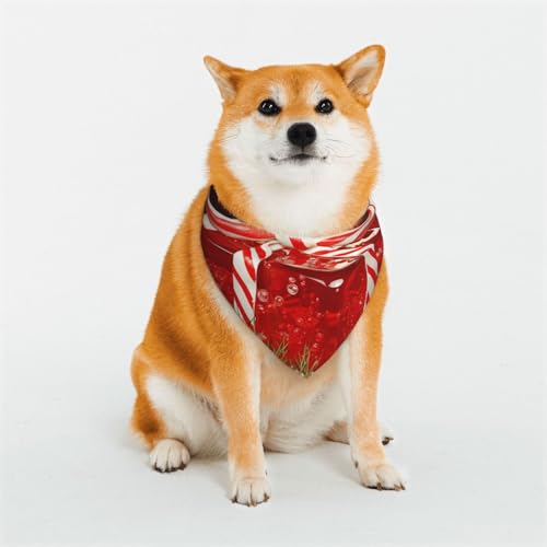 Hunde-Halstuch, Weihnachtsmotiv, verstellbar, für Hunde, Weihnachten, Haustiere, Dreieck-Lätzchen, Halstuch, weich, atmungsaktiv, für kleine, mittelgroße und große Katzen, Rot Hunde-Halstuch, Weihnachtsmotiv, verstellbar, für Hunde, Weihnachten, Haustiere, Dreieck-Lätzchen, Halstuch, weich, atmungsaktiv, für kleine, mittelgroße und große Katzen, Rot von QMNEHJ