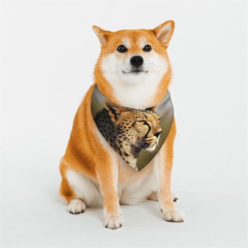 Hundehalstuch, Leopardenmuster, verstellbar, Haustierhalstücher für Hunde, Weihnachten, Haustier-Schal, Dreieck-Lätzchen, Halstuch, weich, atmungsaktiv, Welpen-Bandana für kleine, mittelgroße und von QMNEHJ