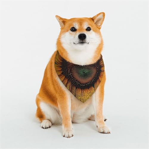 Hundehalstuch, Sonnenblumen-Halstuch, verstellbar, Haustierhalstücher für Hunde, Weihnachten, Haustier-Schal, Dreieck-Lätzchen, Halstuch, weich, atmungsaktiv, Welpen-Bandana für kleine, mittelgroße von QMNEHJ