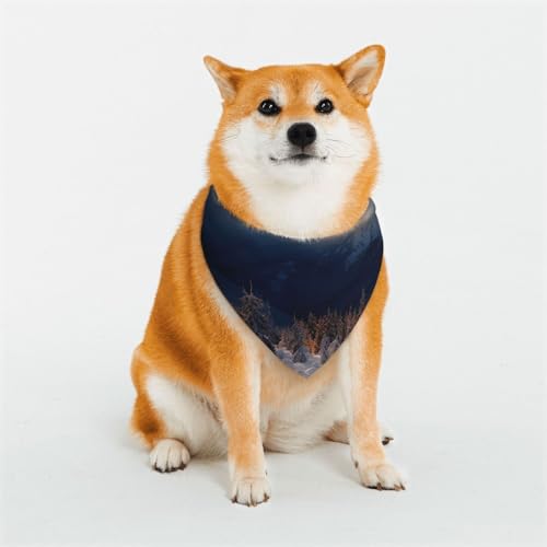 Hundehalstuch, Sonnenuntergang, Winter, Berge, verstellbares Haustierhalstuch für Hunde, Weihnachten, Haustier-Schal, Dreieck-Lätzchen, Halstuch, weich, atmungsaktiv, Welpen-Bandana für kleine, von QMNEHJ