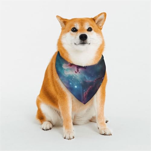 Hundehalstuch, Weltraumnebel mit Cluster, verstellbare Haustierhalstücher für Hunde, Weihnachten, Haustier-Schal, Dreieck-Lätzchen, Halstuch, weich, atmungsaktiv, Welpen-Bandana für kleine, von QMNEHJ