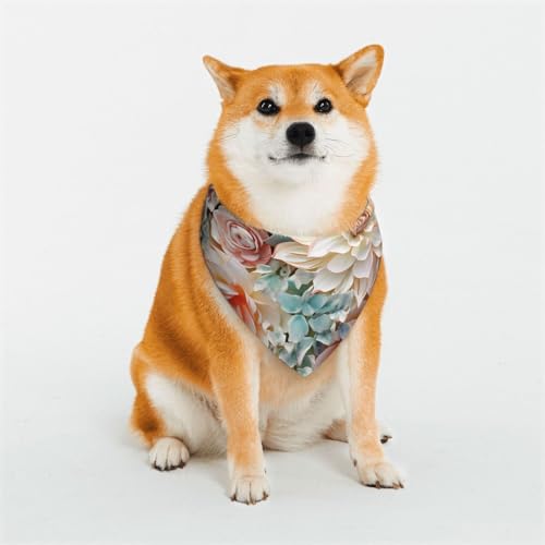 Hundehalstuch, modernes Bohemia-Blumen-Design, verstellbar, Haustierhalstücher für Hunde, Weihnachten, Haustier-Schal, Dreieck-Lätzchen, Halstuch, weich, atmungsaktiv, Welpen-Bandana für kleine, von QMNEHJ