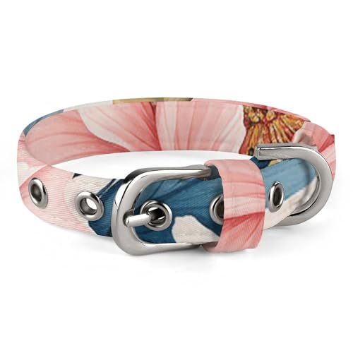 Hundehalsband, Aquarell-Blumenmuster, verstellbar, für kleine, mittelgroße Katzen und Hunde Hundehalsband, Aquarell-Blumenmuster, verstellbar, für kleine, mittelgroße Katzen und Hunde von QMNLKH