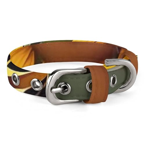 Hundehalsband, Biene und Sonnenblumen, verstellbar, für kleine, mittelgroße Katzen und Hunde Hundehalsband, Biene und Sonnenblumen, verstellbar, für kleine, mittelgroße Katzen und Hunde von QMNLKH
