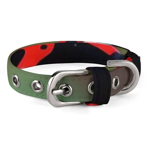 Hundehalsband, Marienkäfer, verstellbar, für kleine, mittelgroße Katzen und Hunde, Rot Hundehalsband, Marienkäfer, verstellbar, für kleine, mittelgroße Katzen und Hunde, Rot von QMNLKH