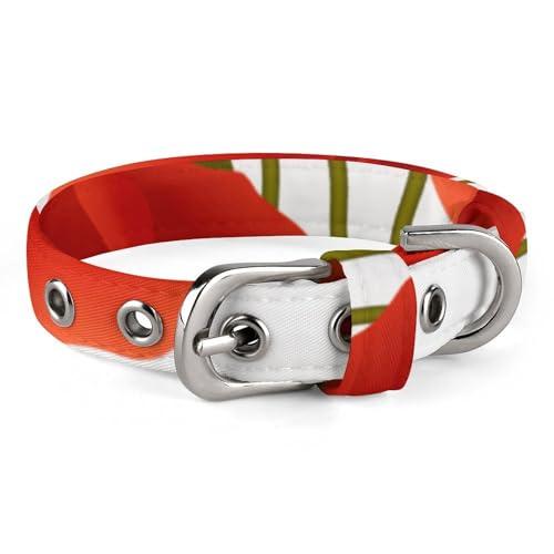 Hundehalsband, Mohnblumen, verstellbar, für kleine, mittelgroße Katzen und Hunde Hundehalsband, Mohnblumen, verstellbar, für kleine, mittelgroße Katzen und Hunde von QMNLKH