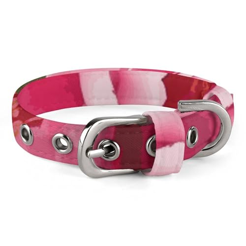Hundehalsband, Pfingstrosen, Blumen, verstellbar, für kleine, mittelgroße Katzen und Hunde Hundehalsband, Pfingstrosen, Blumen, verstellbar, für kleine, mittelgroße Katzen und Hunde von QMNLKH