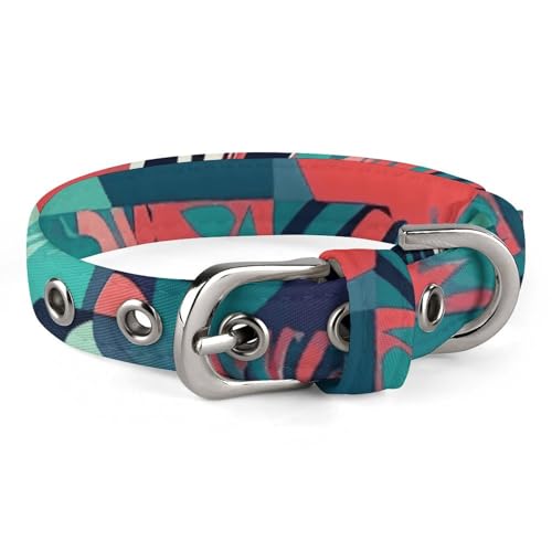 Hundehalsband, Tier-Patchwork-Muster, verstellbar, Haustierhalsband für kleine, mittelgroße Katzen und Hunde Hundehalsband, Tier-Patchwork-Muster, verstellbar, Haustierhalsband für kleine, mittelgroße Katzen und Hunde von QMNLKH