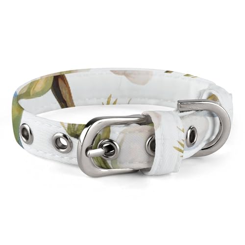 Hundehalsband, Wasserfarben, Blumen und Vögel, verstellbar, für kleine, mittelgroße Katzen und Hunde Hundehalsband, Wasserfarben, Blumen und Vögel, verstellbar, für kleine, mittelgroße Katzen und Hunde von QMNLKH