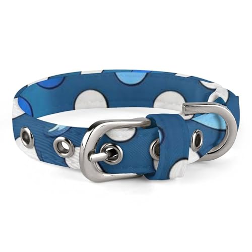 Hundehalsband, blau, gepunktet, verstellbar, für kleine, mittelgroße Katzen und Hunde Hundehalsband, blau, gepunktet, verstellbar, für kleine, mittelgroße Katzen und Hunde von QMNLKH