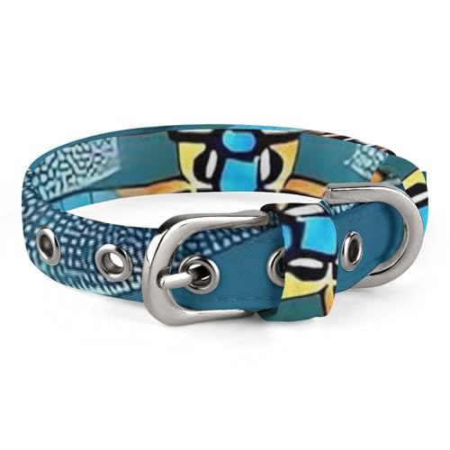 Hundehalsband, blaues Odonata-Muster, verstellbares Haustierhalsband für kleine, mittelgroße Katzen und Hunde Hundehalsband, blaues Odonata-Muster, verstellbares Haustierhalsband für kleine, mittelgroße Katzen und Hunde von QMNLKH
