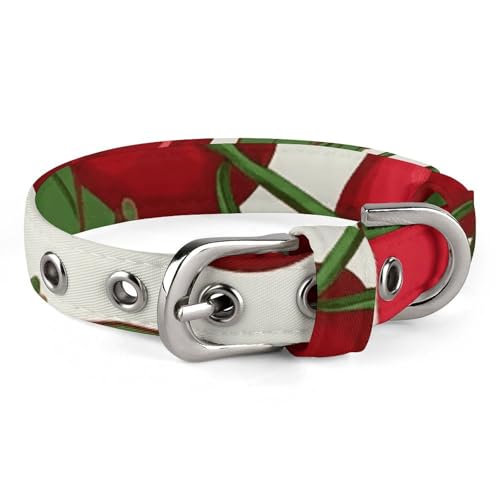 Hundehalsband, rote Kirschen, verstellbar, für kleine, mittelgroße Katzen und Hunde Hundehalsband, rote Kirschen, verstellbar, für kleine, mittelgroße Katzen und Hunde von QMNLKH