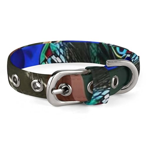 Hundehalsband, schönes Pfauenbild, verstellbares Haustierhalsband für kleine, mittelgroße Katzen und Hunde Hundehalsband, schönes Pfauenbild, verstellbares Haustierhalsband für kleine, mittelgroße Katzen und Hunde von QMNLKH
