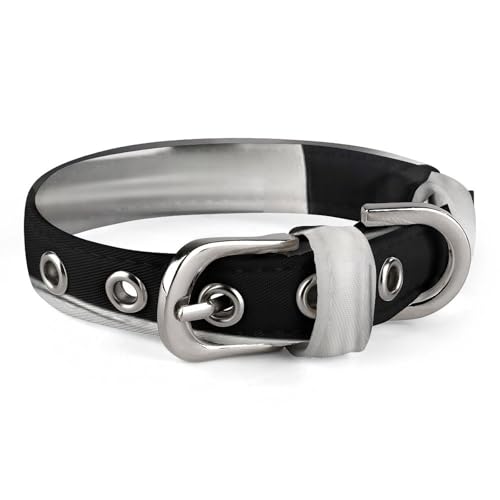 Hundehalsband, verstellbar, für kleine, mittelgroße Katzen, Hunde, Schwarz und Weiß Hundehalsband, verstellbar, für kleine, mittelgroße Katzen, Hunde, Schwarz und Weiß von QMNLKH
