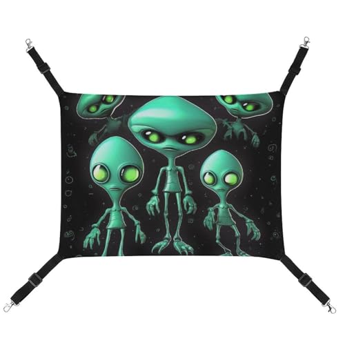 QMNVBDS Aliens Katzenhängematte Frettchen-Hängematte Meerschweinchen-Hängematte Ratten-Hängematte Hängende Katzenbett Chinchilla-Hängematte Hamster-Hängematte Katzenhängematte für Käfig Katzenbedarf von QMNVBDS