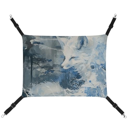 QMNVBDS Anime White Fox Katze Hängematte Frettchen Hängematte Meerschweinchen Hängematte Ratte Hängematte Hängende Katzenbett Chinchilla Hängematte Hamster Hängematte Katze Hängematte für Käfig von QMNVBDS
