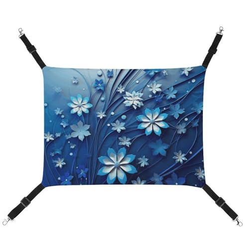 QMNVBDS Blaue Mini-Blumenwirbel-Katzen-Hängematte Frettchen-Hängematte Meerschweinchen-Hängematte Ratten-Hängematte Hängematte, Katzenbett, Chinchilla-Hängematte, Hamster-Hängematte, Katzenhängematte von QMNVBDS