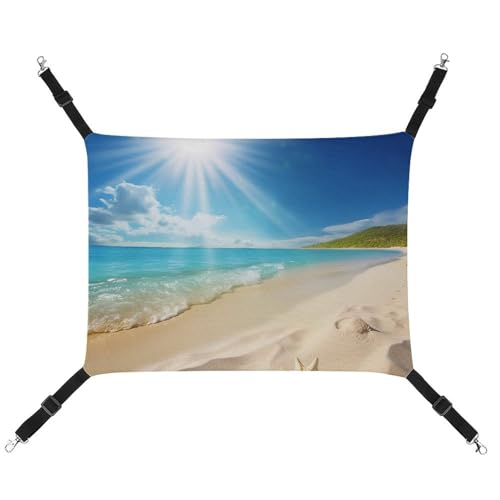 QMNVBDS Bright Sunshine Sommer-Strand-Katzen-Hängematte Frettchen-Hängematte Meerschweinchen-Hängematte Rattenhängematte Hängematte, Katzenbett, Chinchilla-Hängematte, Hamsterhängematte, von QMNVBDS