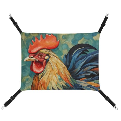 QMNVBDS Chicken Art Katzenhängematte Frettchen Hängematte Meerschweinchen Hängematte Ratte Hängematte Hängende Katzenbett Chinchilla Hängematte Hamster Hängematte Katzenhängematte für Käfig von QMNVBDS