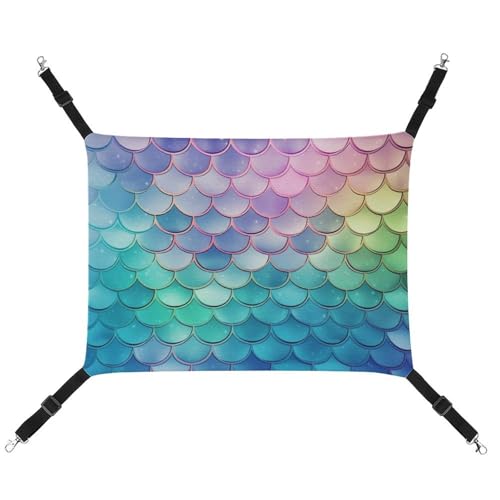 QMNVBDS Dreamy Gradient Scales Katzen-Hängematte Frettchen-Hängematte Meerschweinchen-Hängematte Rattenhängematte Hängematte Katzenbett Chinchilla Hängematte Hamster Hängematte Katzenhängematte für von QMNVBDS