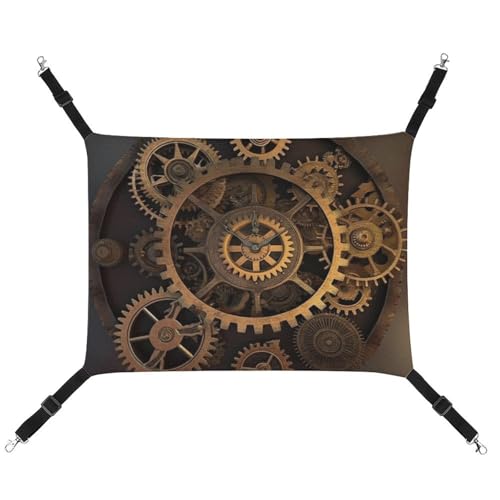QMNVBDS Gears Clock Bronze Century Katzenhängematte Frettchen-Hängematte Meerschweinchen-Hängematte Rattenhängematte Hängende Katzenbett Chinchilla Hängematte Hamster Hängematte Katzenhängematte für von QMNVBDS