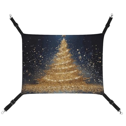 QMNVBDS Golden Glitter Weihnachtsbaum Katze Hängematte Frettchen Hängematte Meerschweinchen Hängematte Ratte Hängematte Hängende Katzenbett Chinchilla Hängematte Hamster Hängematte Katze Hängematte von QMNVBDS