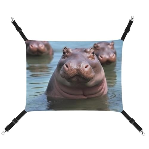 QMNVBDS Niedliche Hippos Katzen-Hängematte Frettchen-Hängematte Meerschweinchen-Hängematte Ratten-Hängematte Hängematte, Katzenbett, Chinchilla-Hängematte, Hamster-Hängematte, Katzenhängematte für von QMNVBDS