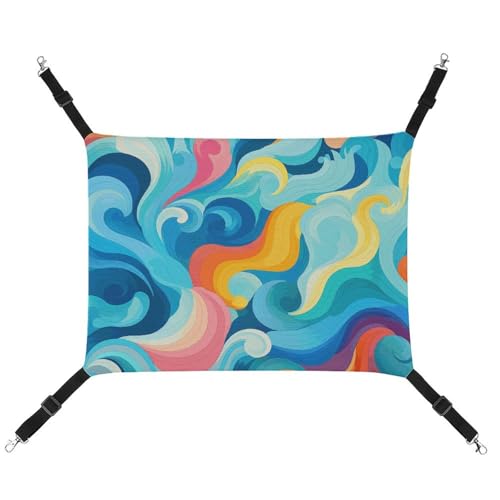 QMNVBDS Rainbows and Swirls Katzenhängematte Frettchen-Hängematte Meerschweinchen-Hängematte Rattenhängematte Hängende Katzenbett Chinchilla Hängematte Hamster Hängematte Katzenhängematte für Käfig von QMNVBDS