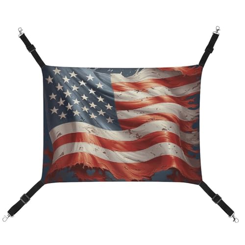 QMNVBDS Stars and Stripes Katzen-Hängematte Frettchen-Hängematte Meerschweinchen-Hängematte Ratten-Hängematte Hängematte, Katzenbett, Chinchilla-Hängematte, Hamster-Hängematte, Katzenhängematte für von QMNVBDS