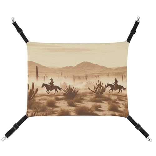 QMNVBDS West Desert Cowboys Reitkatzen-Hängematte, Frettchen-Hängematte, Meerschweinchen-Hängematte, Ratten-Hängematte, Katzenbett, Chinchilla-Hängematte, Hamster-Hängematte, Katzenhängematte für von QMNVBDS