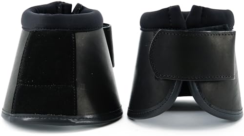 QMYBROW No-Turn-Glockenstiefel Hufschutz Gamaschen Schützer, stoßdämpfend, wasserabweisend, mit Anti-Spin-Verschluss-System (Schwarz, Pony (klein)) von QMYBROW