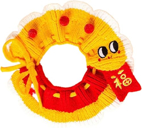 Gestricktes Katzenhalsband Niedliches Katzenhalsband Breakaway Kätzchenhalsband Einstellbare gestrickte Katzenhalsbänder für Mädchen Katzen Bequem für Kitty und einige Welpen (m) von QNDUGJFER