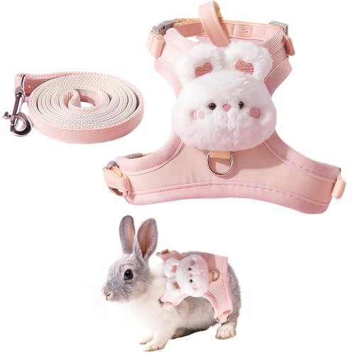 Kaninchen Leine, Katzenleine, Katzen Geschirr Set mit Leine, Adjustable Rabbit Lead, Geschirre und Leinen Haustiere, für Hasen Zwergkaninchen Kleintierspaziergang, S Kaninchen Leine, Katzenleine, Katzen Geschirr Set mit Leine, Adjustable Rabbit Lead, Geschirre und Leinen Haustiere, für Hasen Zwergkaninchen Kleintierspaziergang, S von QOMJUFA