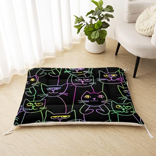 QOOMO Funny Hundebettmatte, 105,9 x 81 cm, schwarze Katzenbettmatte, personalisierte Kistenunterlage, rutschfeste Unterseite, maschinenwaschbar, Hundehüttenunterlage QOOMO Funny Hundebettmatte, 105,9 x 81 cm, schwarze Katzenbettmatte, personalisierte Kistenunterlage, rutschfeste Unterseite, maschinenwaschbar, Hundehüttenunterlage von QOOMO