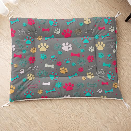 QOOMO Hundehüttenmatte mit buntem Pfotenabdruck, niedliches Muster, maschinenwaschbar, gemütliches Muster, Schlafunterlage für kleine, mittelgroße und große Hunde, Ganzjahres-Haustierbett, geeignet QOOMO Hundehüttenmatte mit buntem Pfotenabdruck, niedliches Muster, maschinenwaschbar, gemütliches Muster, Schlafunterlage für kleine, mittelgroße und große Hunde, Ganzjahres-Haustierbett, geeignet von QOOMO