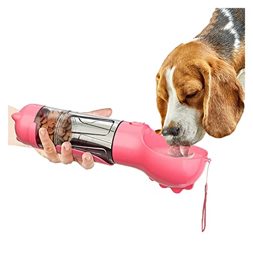 QOXEFPJZ trinkflasche Hund Tragbare Haustierhund Wasserflasche Multifunktionale Hundefutter-Feeder Trinkschale Outdoor Haustier Wasser Dispenser Pet Supplies (Color : A, Size : Medium500ml) von QOXEFPJZ