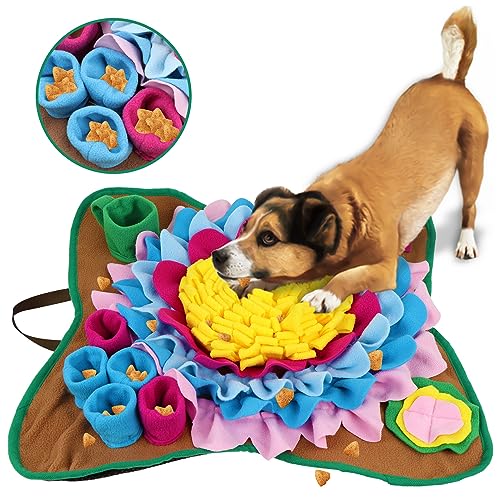 Pet Snuffle Mat for Dogs Interactive Feed Game Sunflower Suction Cups Dog Treats Feeding Mat with Puzzles Encourages Natural Futtersuche Fähigkeiten 1 von TWOPER
