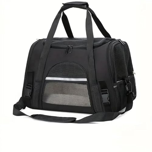 Tragetasche für Katzen, Hunde und kleine und mittelgroße Katzen bis zu 6,8 kg, von Fluggesellschaften zugelassen, faltbar und waschbar, waschbar, für Zuhause, Outdoor, Reisen, Schwarz Tragetasche für Katzen, Hunde und kleine und mittelgroße Katzen bis zu 6,8 kg, von Fluggesellschaften zugelassen, faltbar und waschbar, waschbar, für Zuhause, Outdoor, Reisen, Schwarz von QQLe