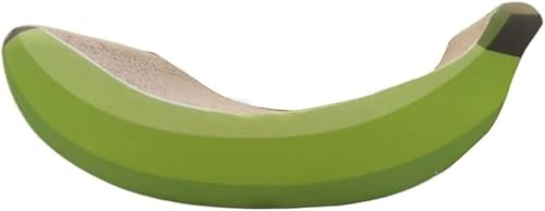 QQNQQ Katzenkratzmatte, Katzenkratzbrett, Kratzbrett for Haustiere, Wellpapier, Bananenform, Krallenschleifer, Krallenbrett, großes Spielzeug for Hauskatzen(Green) von QQNQQ