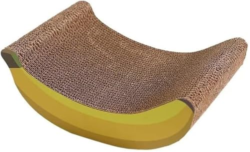 QQNQQ Katzenkratzmatte, Katzenkratzbrett, Kratzbrett for Haustiere, Wellpapier, Bananenform, Krallenschleifer, Krallenbrett, großes Spielzeug for Hauskatzen(Yellow) von QQNQQ