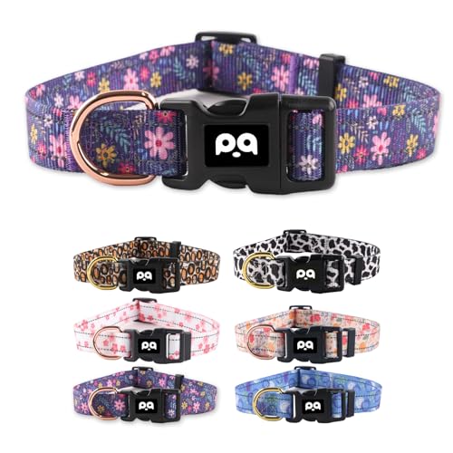 QQPETS Reflektierendes Hundehalsband für große Hunde, hübsches Blumen-Thema, strapazierfähiges Nylon-Halsband für Mädchen, Haustiere, weiche Halskette mit Schnellverschluss-Schnalle, Lila QQPETS Reflektierendes Hundehalsband für große Hunde, hübsches Blumen-Thema, strapazierfähiges Nylon-Halsband für Mädchen, Haustiere, weiche Halskette mit Schnellverschluss-Schnalle, Lila von QQPETS