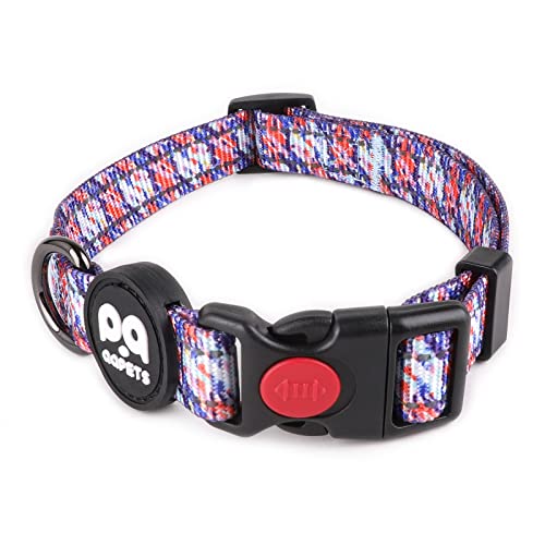 QQPETS Reflektierendes Hundehalsband: weicher Nylon-Druck, niedliches Muster, verstellbar, für Mädchen, Jungen, Welpen, XS, M, L, mit Haustieren (klein, buntes Graffiti) von QQPETS