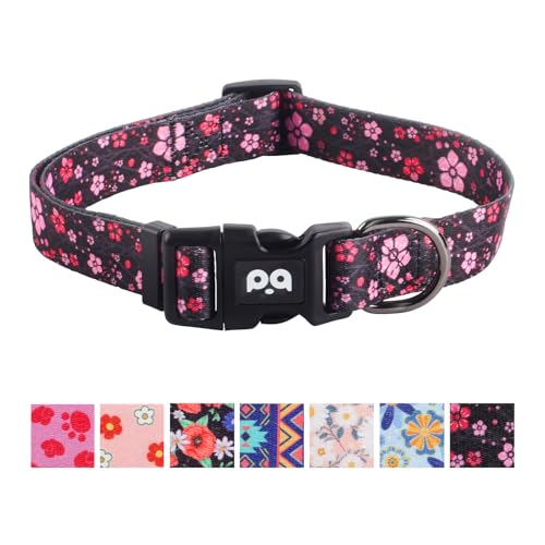 QQPETS Verstellbares, weiches Hundehalsband: Blumendruck, Rosa, mehrfarbig, niedliche Muster für XS, S, M, L, Haustier, Mädchen, Jungen, Welpen, Spazierengehen, Laufen, Training QQPETS Verstellbares, weiches Hundehalsband: Blumendruck, Rosa, mehrfarbig, niedliche Muster für XS, S, M, L, Haustier, Mädchen, Jungen, Welpen, Spazierengehen, Laufen, Training von QQPETS