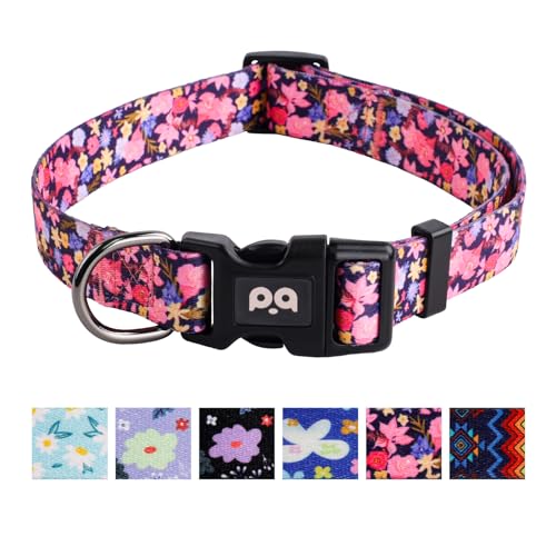 QQPETS Verstellbares, weiches Hundehalsband: Blumendruck, Rosa, mehrfarbig, niedliche Muster für XS, S, M, L, Haustier, Mädchen, Jungen, Welpen, Spazierengehen, Laufen, Training QQPETS Verstellbares, weiches Hundehalsband: Blumendruck, Rosa, mehrfarbig, niedliche Muster für XS, S, M, L, Haustier, Mädchen, Jungen, Welpen, Spazierengehen, Laufen, Training von QQPETS
